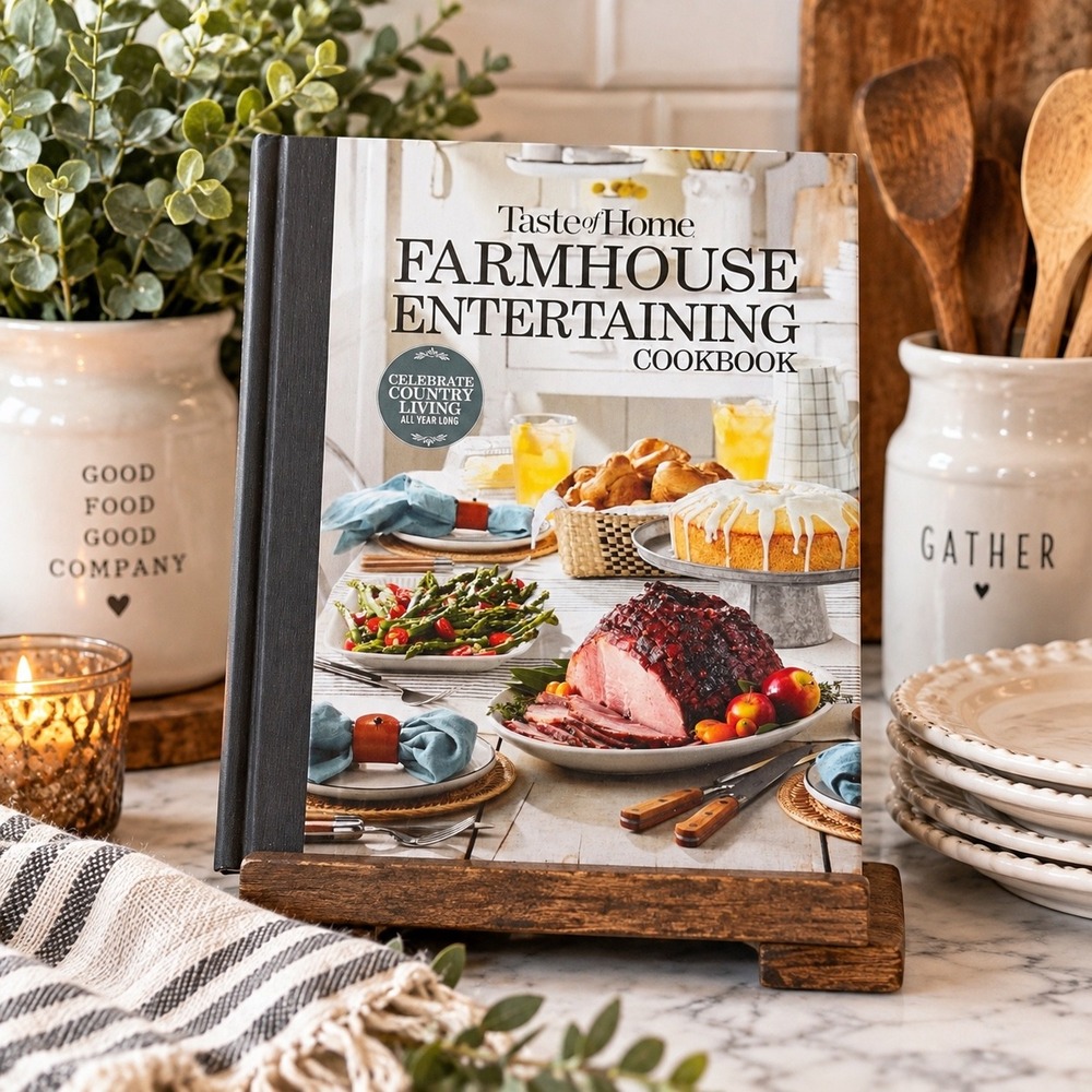 Taste of Home Farmhouse Entertaining Cookbook Hardcover Recipes Decorating Tips